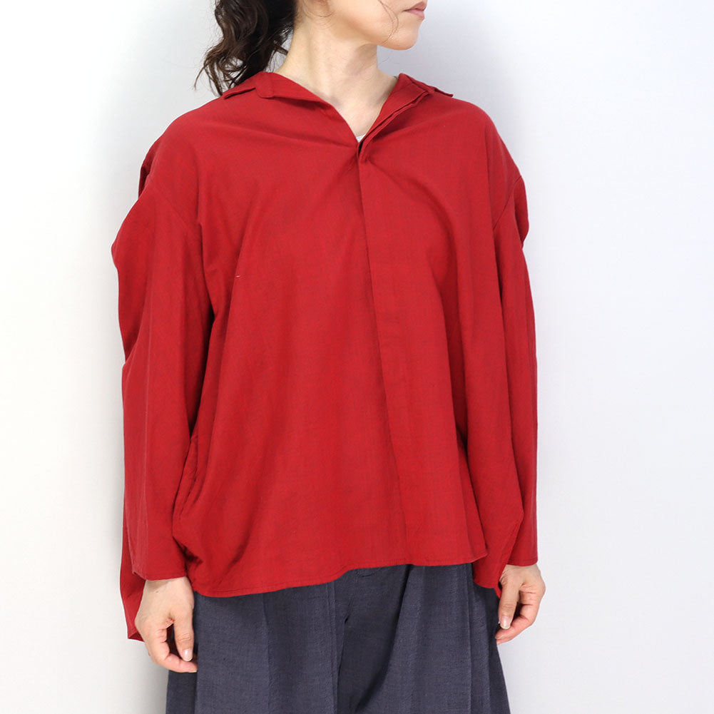 [Pre-order item] Giemon Kurume Kasuri deformed overshirt blouse G519 Made in Japan [2024aw]