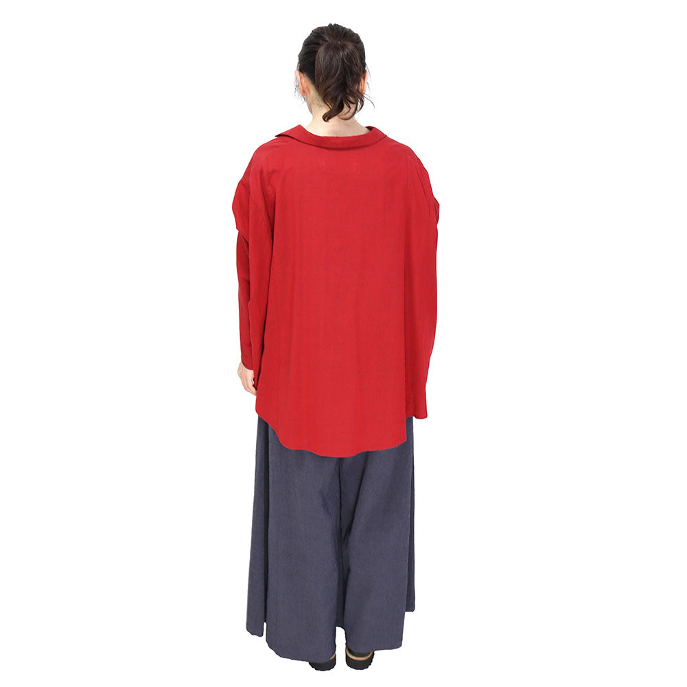 [Pre-order item] Giemon Kurume Kasuri deformed overshirt blouse G519 Made in Japan [2024aw]