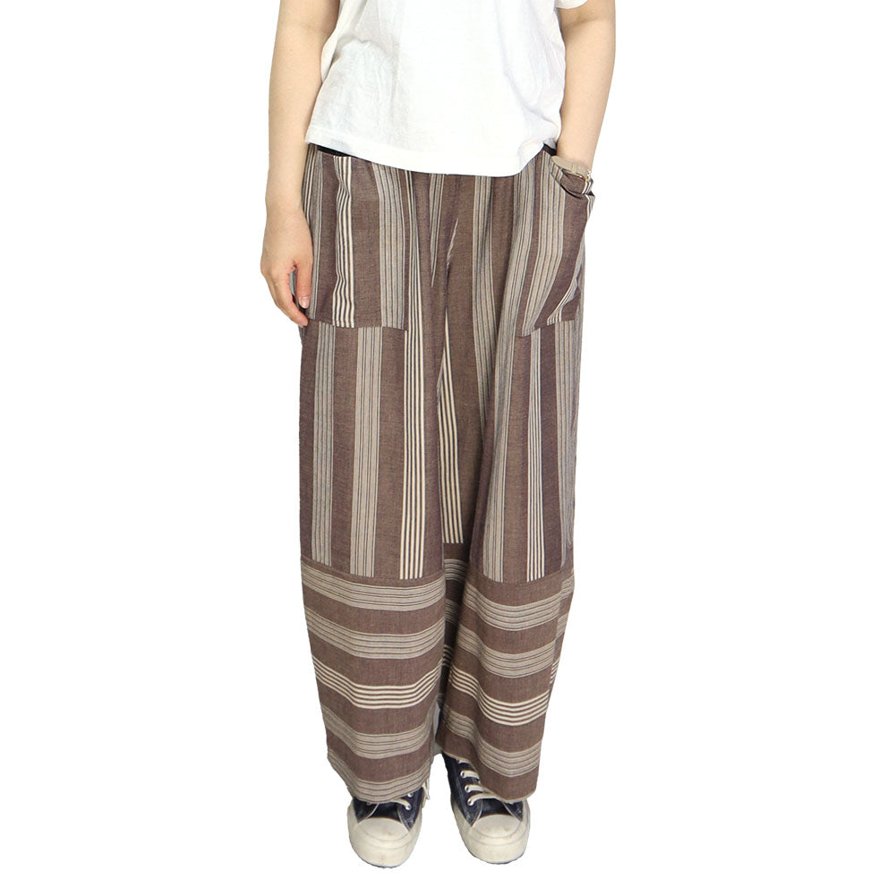 Giemon Giemon Kurume Kasuri Wide Pants Y7052 Made in Japan