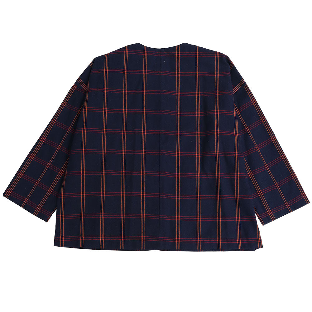 Giemon Kurume Kasuri No-collar Blouse Y5159 Made in Japan [2024aw]