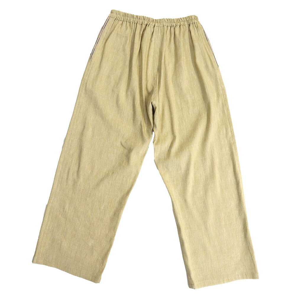 Giemon Giemon Loose Stretch Linen Pants Ka712 with Kurume Kasuri Pocket Made in Japan Spring Summer