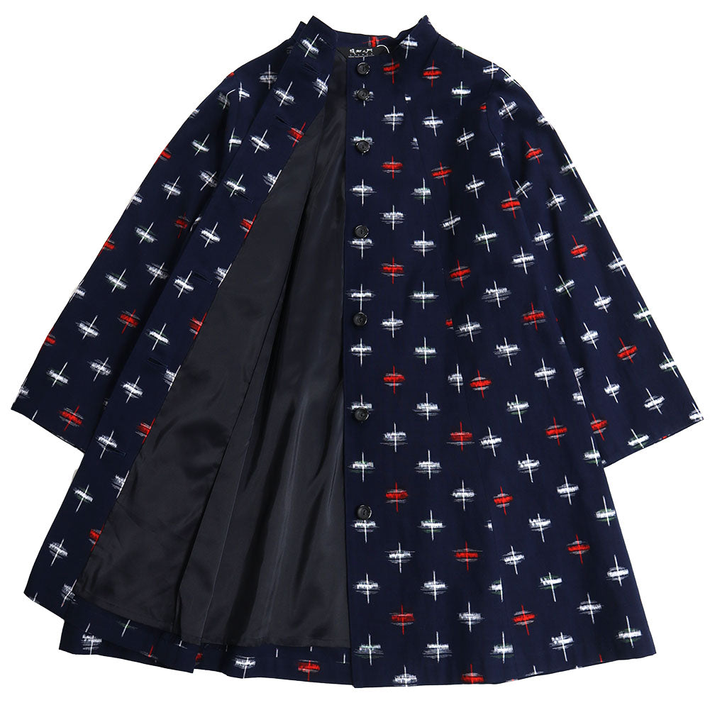 Giemon Giemon Giemon Kurume Kasuri Coat with lining Se237 Made in Japan Fall/Winter Free Shipping