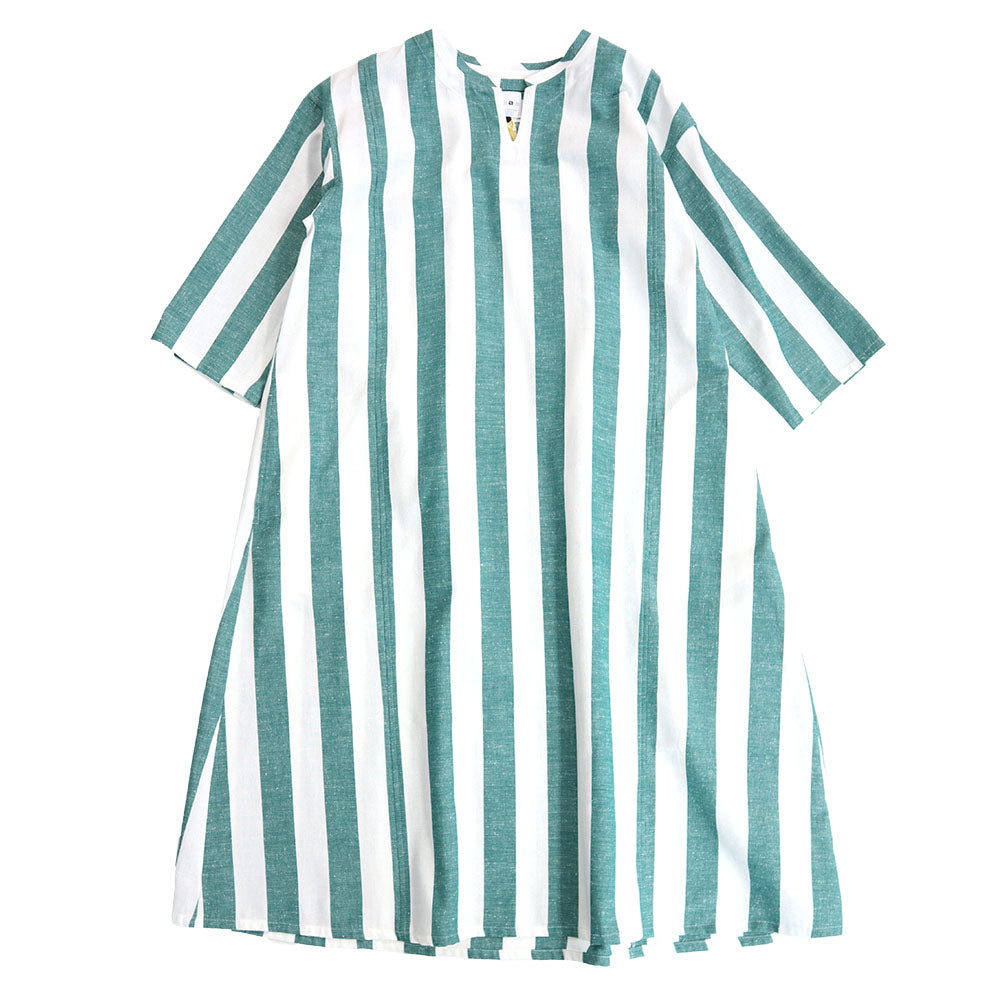 Giemon Giemon Kurume Kasuri 3/4 Sleeve Dress Y2146 Made in Japan