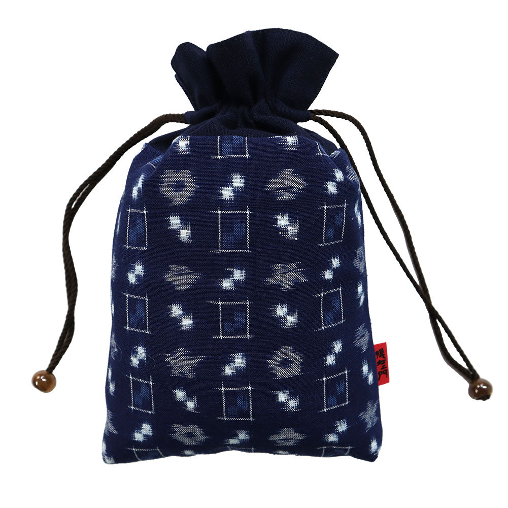 [Pre-order item] Giemon Kurume Kasuri Drawstring Bag, Lily of the Valley, Small Bag, Made in Japan [2024aw]