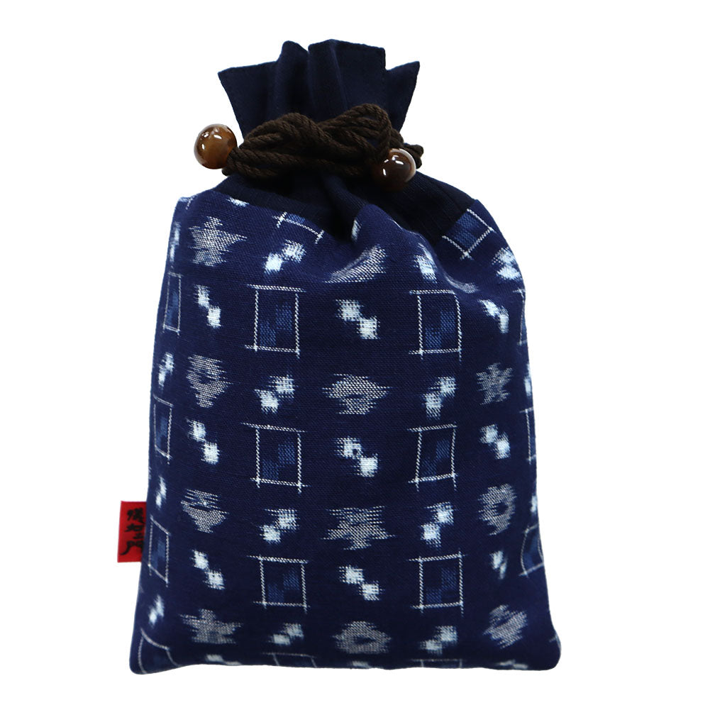 [Pre-order item] Giemon Kurume Kasuri Drawstring Bag, Lily of the Valley, Small Bag, Made in Japan [2024aw]