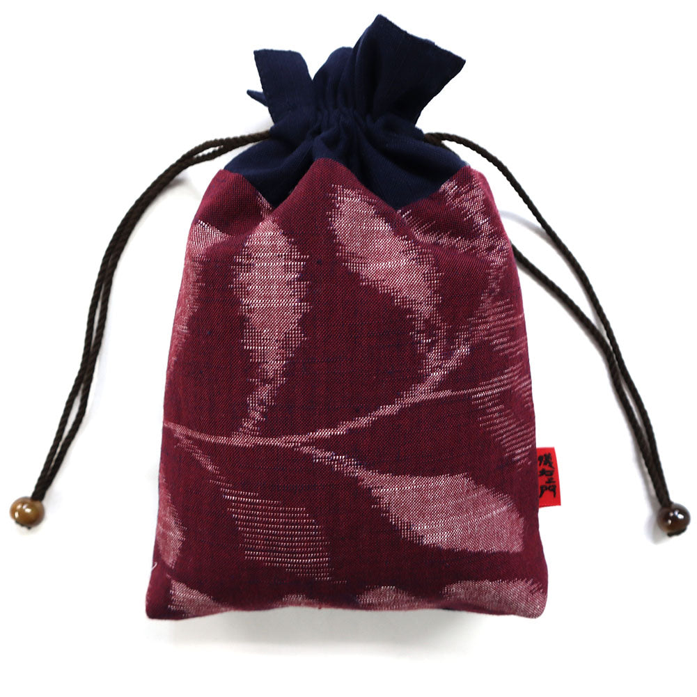 [Pre-order item] Giemon Kurume Kasuri Drawstring Bag, Lily of the Valley, Small Bag, Made in Japan [2024aw]