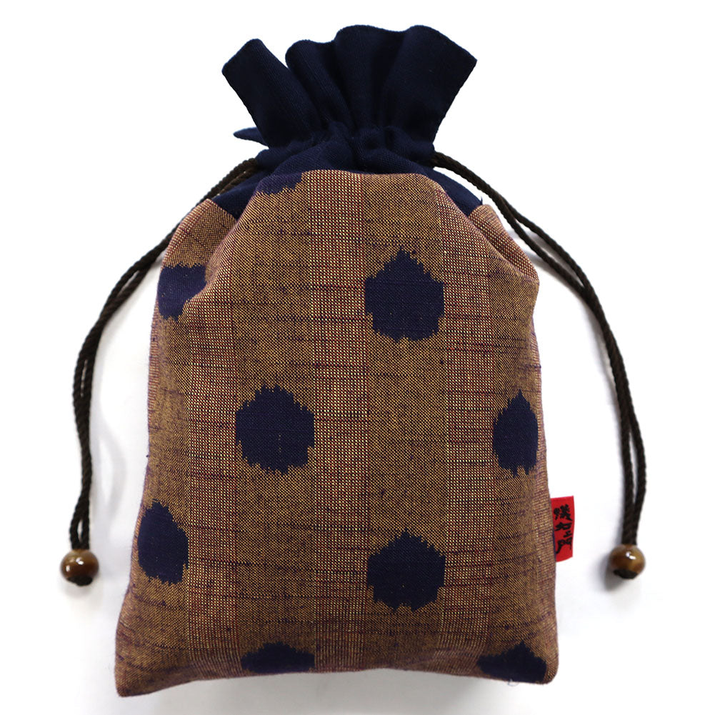 [Pre-order item] Giemon Kurume Kasuri Drawstring Bag, Lily of the Valley, Small Bag, Made in Japan [2024aw]