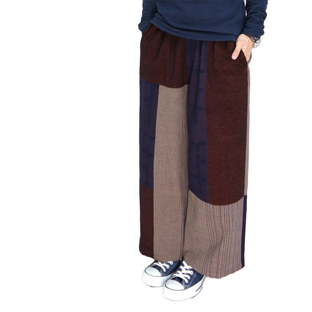 Giemon Giemon Kurume Kasuri Patchwork Pants Trousers Ka716 [2023aw]