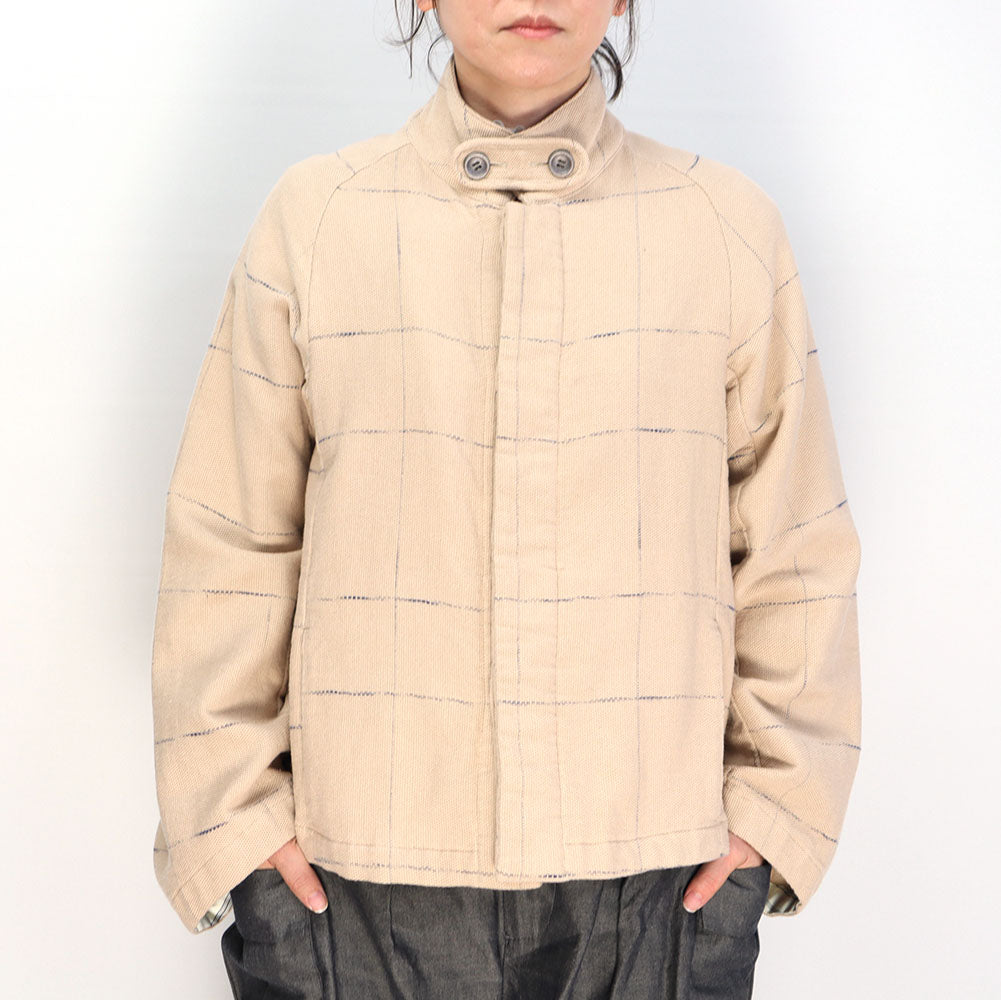 Giemon Kurume Kasuri French Military Blouse Jacket G518 Made in Japan