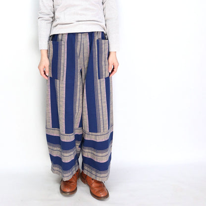 Giemon Giemon Kurume Kasuri Wide Pants Y7052 Made in Japan