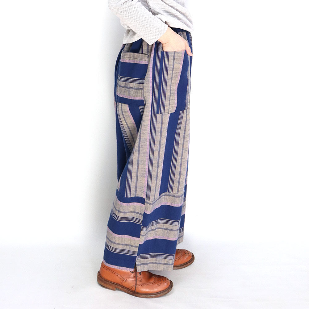 Giemon Giemon Kurume Kasuri Wide Pants Y7052 Made in Japan