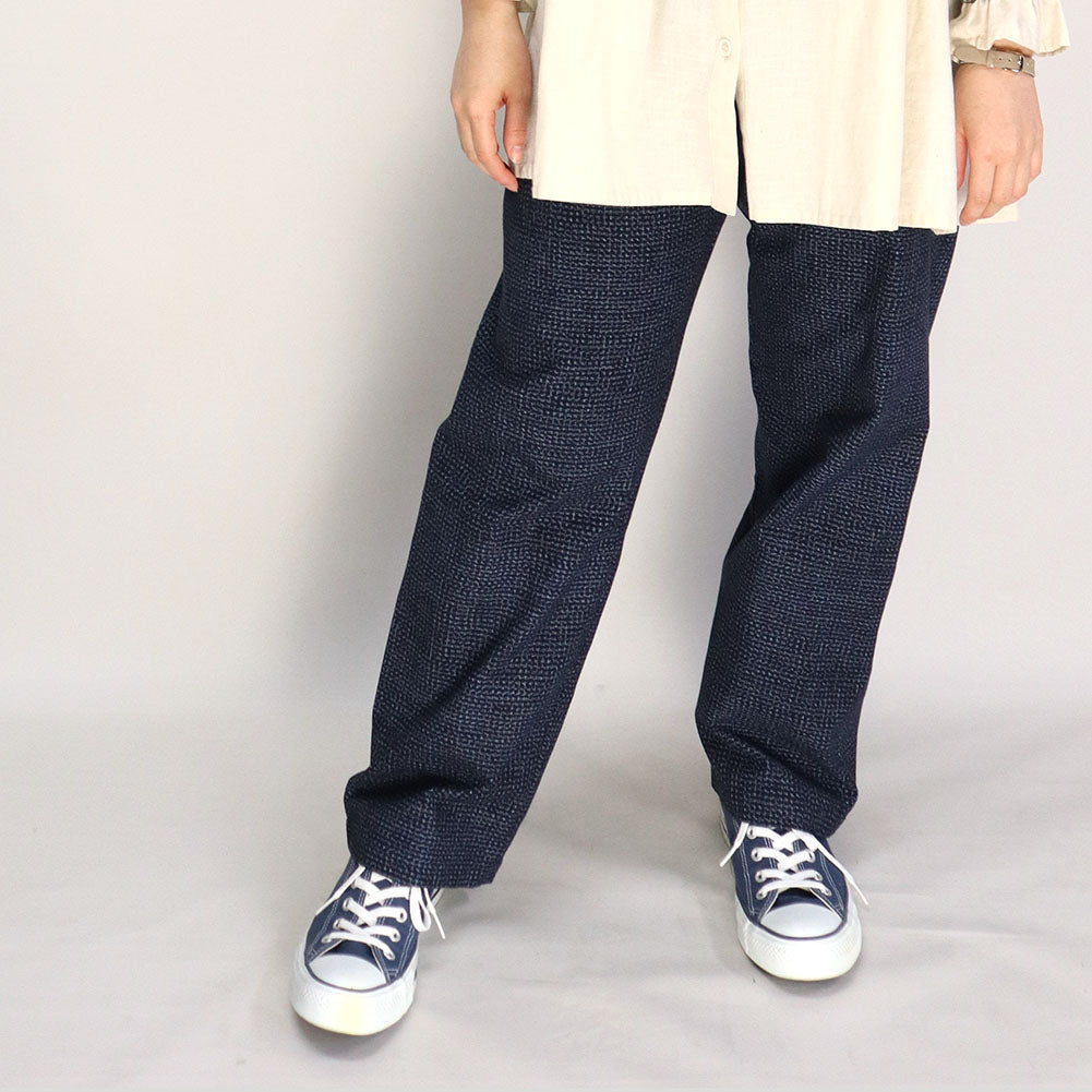 Giemon Giemon Kurume Kasuri Pants 長褲 D748 日本製造