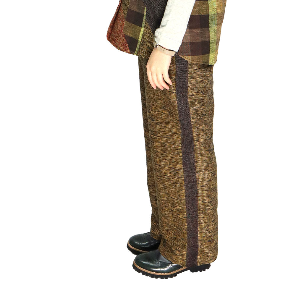 Giemon Giemon Kurume Kasuri Lined Straight Pants Trousers Ka717 [2023aw]