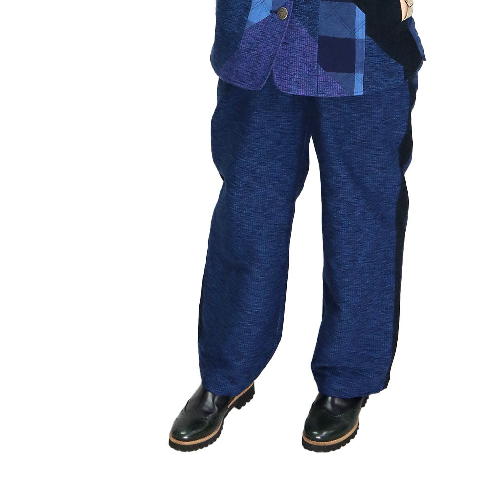 Giemon Giemon Kurume Kasuri Lined Straight Pants Trousers Ka717 [2023aw]
