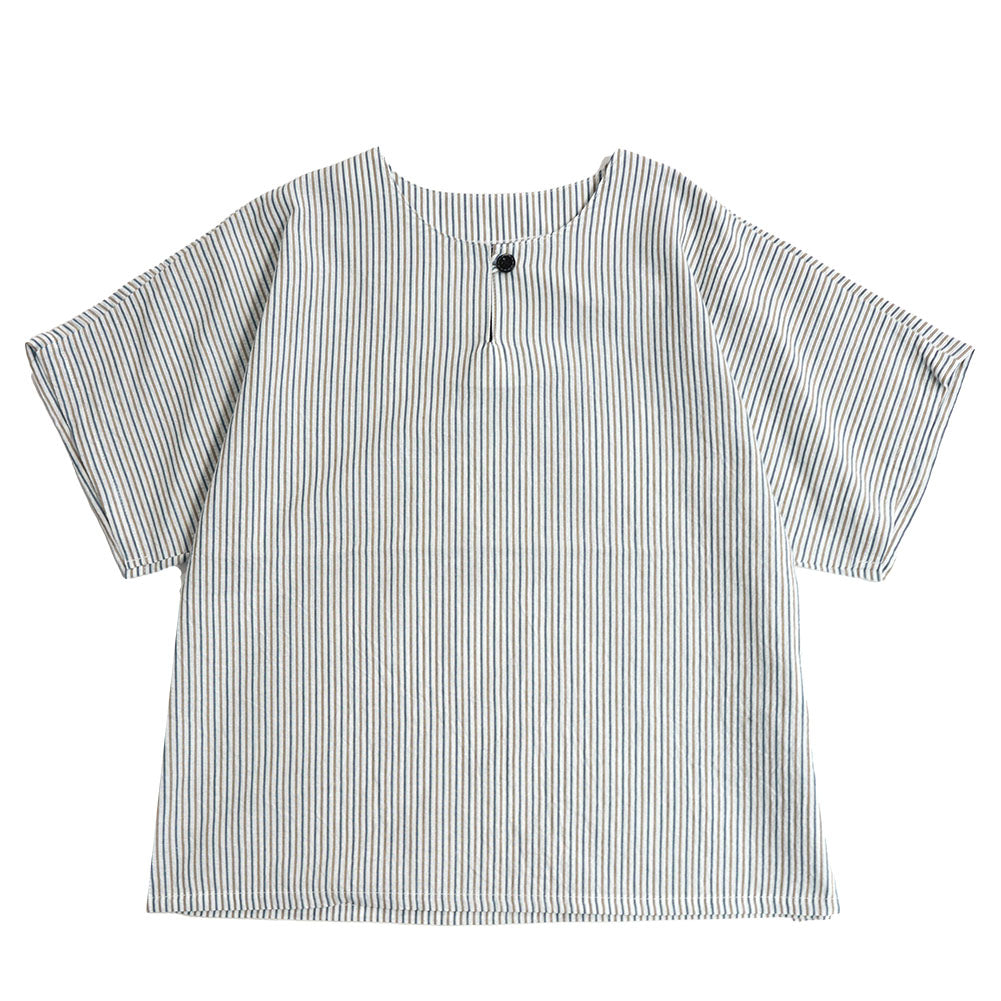 [Giemon] Kurume Made Pullover Blouse Summer Cool Weave Chijimi Made in Japan