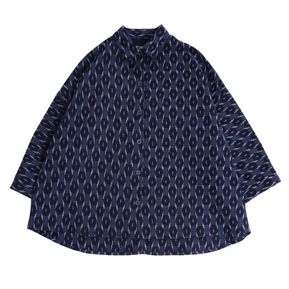 Giemon Giemon Giemon 3/4 sleeve shirt blouse Y5037 Kurume Kasuri Made in Japan