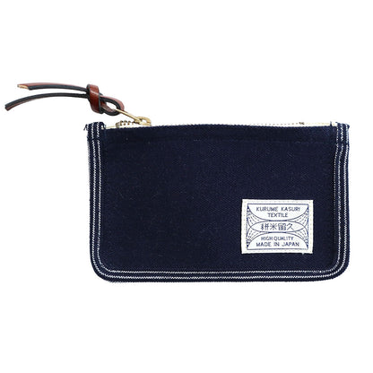 Giemon Giemon Kurume Kasuri MZA-0033 Pouch S (Horizontal) Coin Purse Gift Present Father's Day Mother's Day Respect for the Aged Day Men's [2024ss] [2024gs]