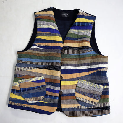 儀右ヱ門 ギエモン ぎえもん 久留米絣　ベスト　オ687　日本製　【2025-26gs】