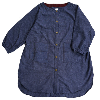 【予約商品】儀右ヱ門  ギエモン ぎえもん  久留米絣　割烹着　Y3036　日本製　【2025-26gs】