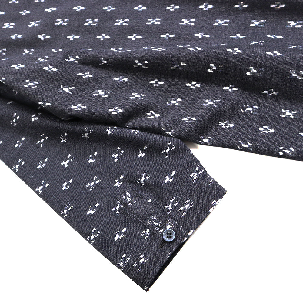 儀右ヱ門 ギエモン ぎえもん 久留米絣七分袖ワンピース  Y2096  日本製