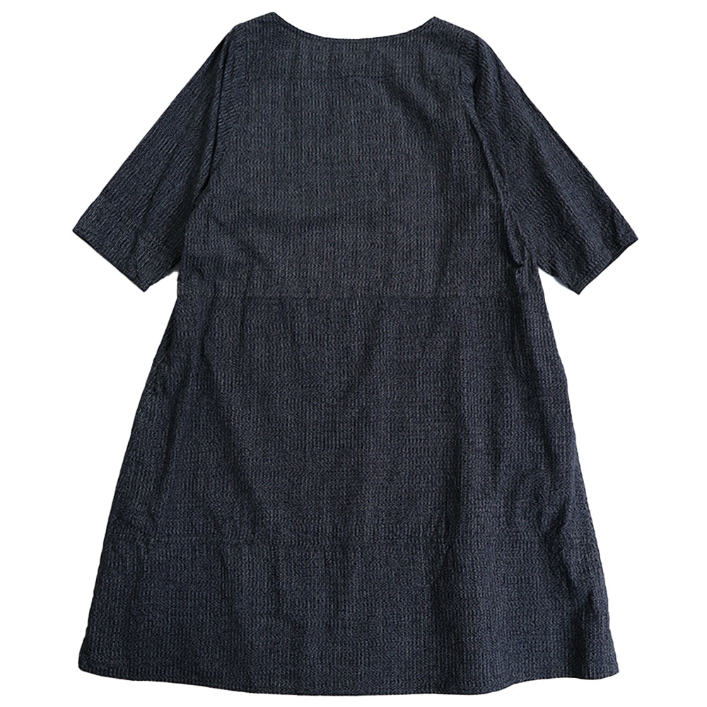 Giemon Giemon 3/4 Sleeve Dress So240 Kurume Kasuri Made in Japan Mother's Day