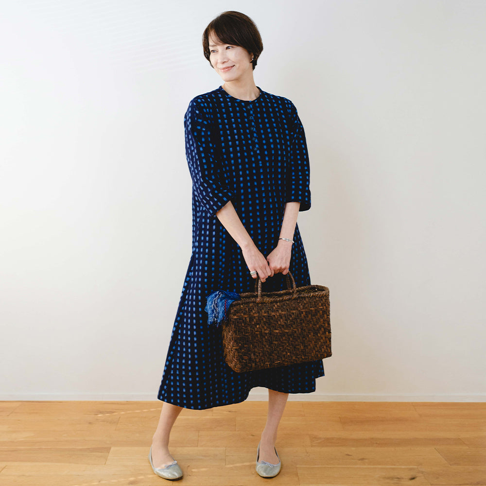 Giemon Giemon Kurume Kasuri Jumper Skirt Y9067 Made in Japan [2025ss]