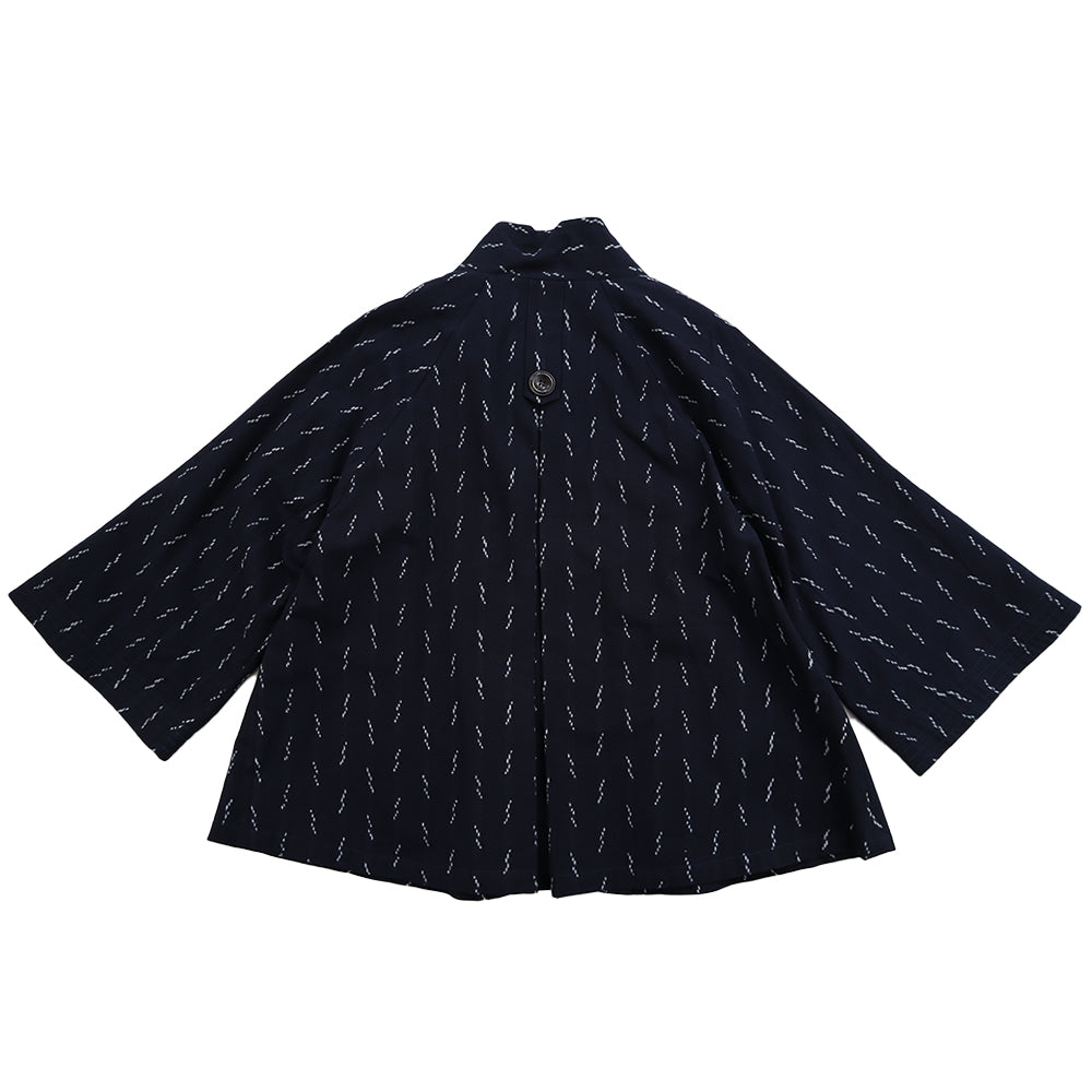 Giemon Giemon Giemon Kurume Kasuri Lined Jacket Poncho Ke152 Made in Japan