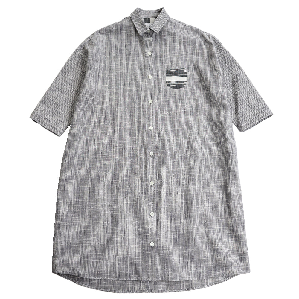 儀右ヱ門 ギエモン ぎえもん 久留米絣七分袖ワンピース  Y2096  日本製