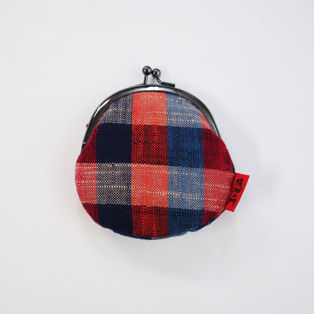 【予約商品】儀右ヱ門 ギエモン ぎえもん 久留米絣　ガマ口　2.5寸丸小銭入れ　日本製　【2026gs】