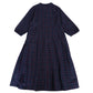 Giemon Giemon Kurume Kasuri Random Tuck Dress 3/4 Sleeve Shi219 Made in Japan