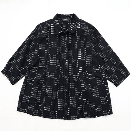 Giemon Giemon Kurume Kasuri Front Open Blouse Ta532 Made in Japan