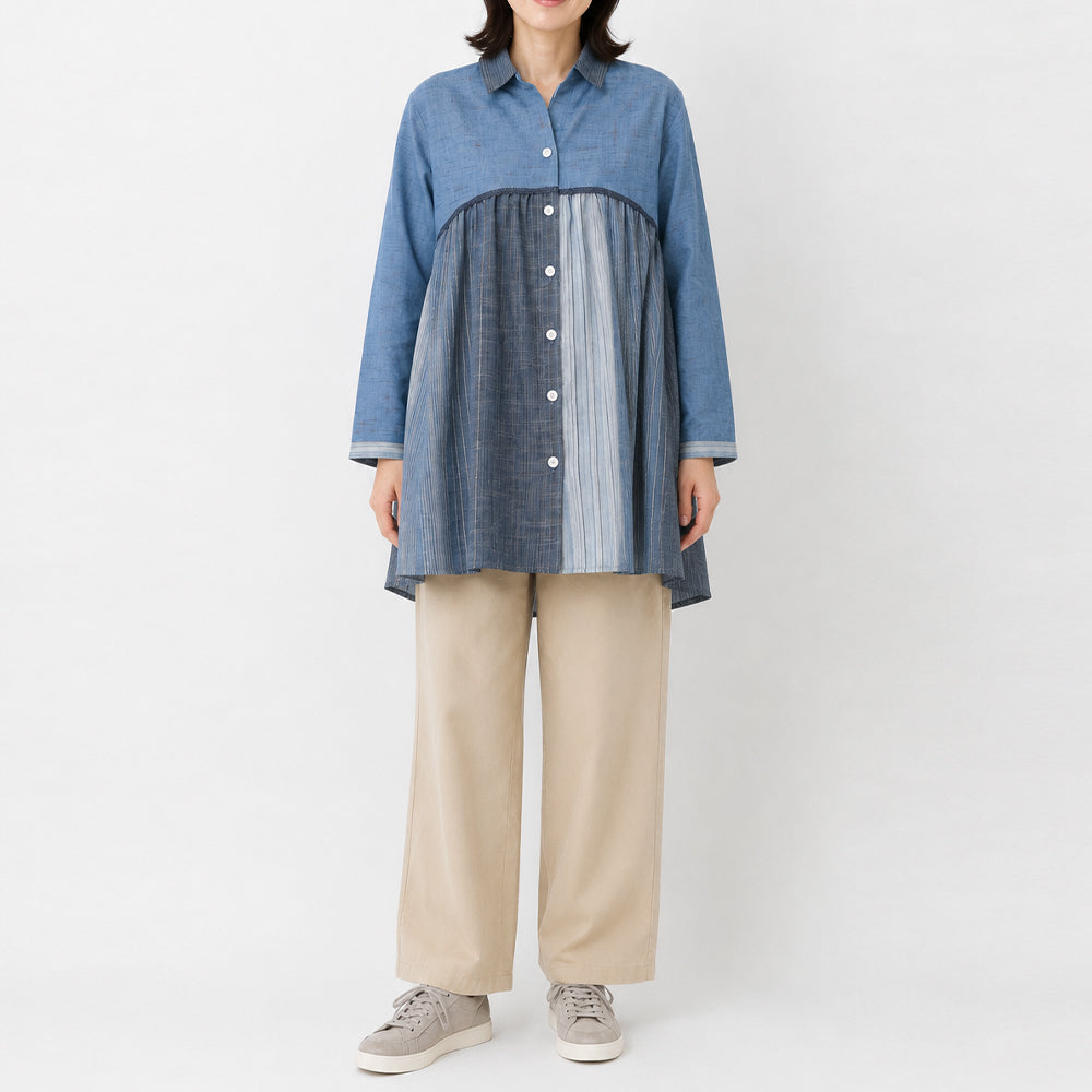Giemon Giemon Kurume Kasuri Jumper Skirt Y9067 Made in Japan [2025ss]