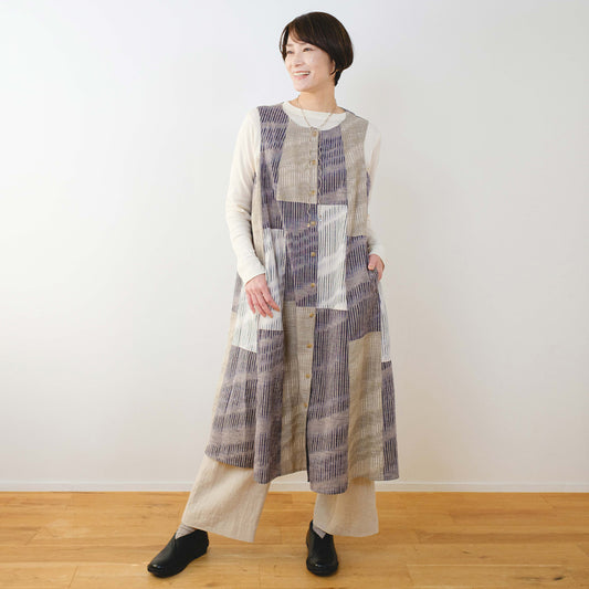 儀右ヱ門  久留米絣  ベスト　カ642   日本製【2026ss】