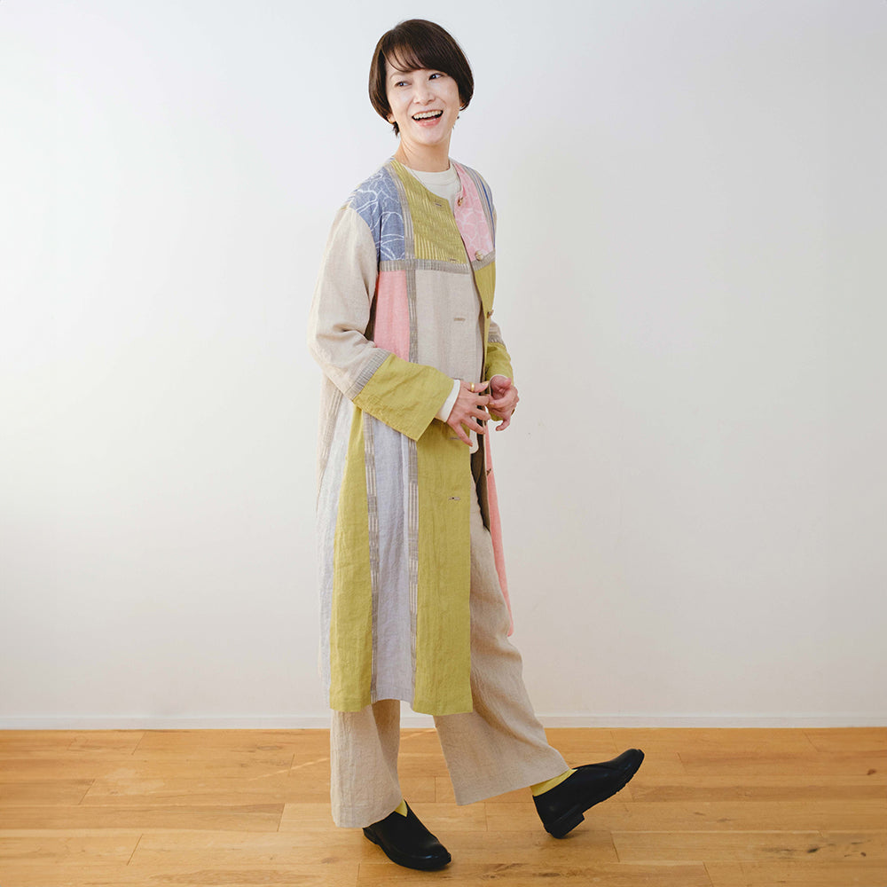 義右衛門 Giemon Kurume Kasuri 背帶裙 Y9067 日本製 [2025ss]