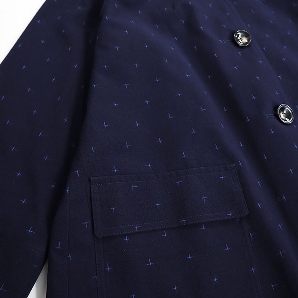 儀右ヱ門 ギエモン ぎえもん 久留米絣　コート　ス223　日本製