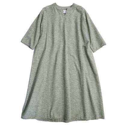 Giemon Giemon Kurume Kasuri 3/4 袖連衣裙 Y2146 日本製造