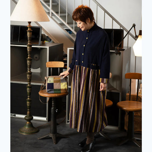 Giemon Giemon Kurume Kasuri Jumper Skirt Y9067 Made in Japan [2025ss]