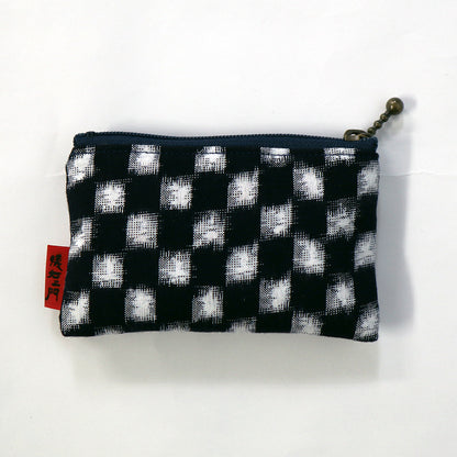 【予約商品】儀右ヱ門 ギエモン ぎえもん 久留米絣　ファスナー  四角小銭入れ　日本製　【2026gs】