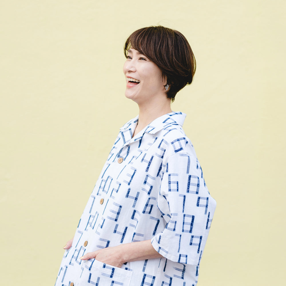 義右衛門 Giemon Kurume Kasuri 背帶裙 Y9067 日本製 [2025ss]