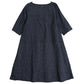 Giemon Giemon 3/4 Sleeve Dress So240 Kurume Kasuri Made in Japan Mother's Day
