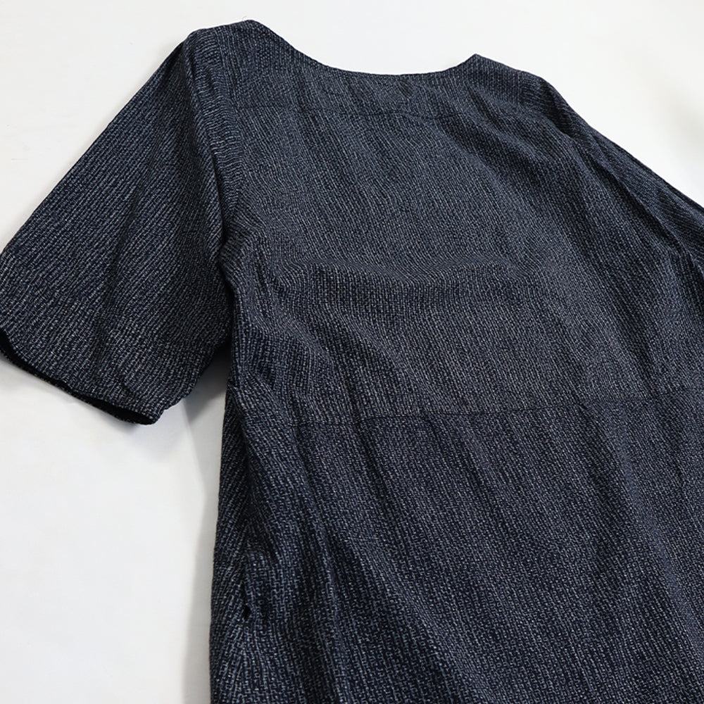 Giemon Giemon 3/4 Sleeve Dress So240 Kurume Kasuri Made in Japan Mother's Day