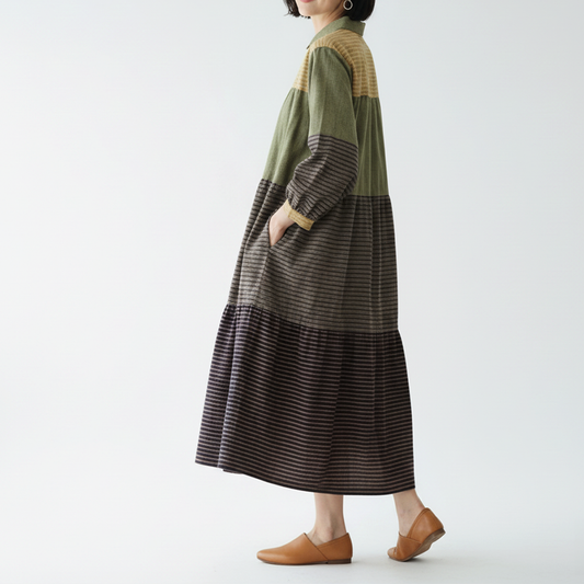 儀右ヱ門 ギエモン ぎえもん 久留米絣 ワンピース　ソ272  日本製【2025aw】