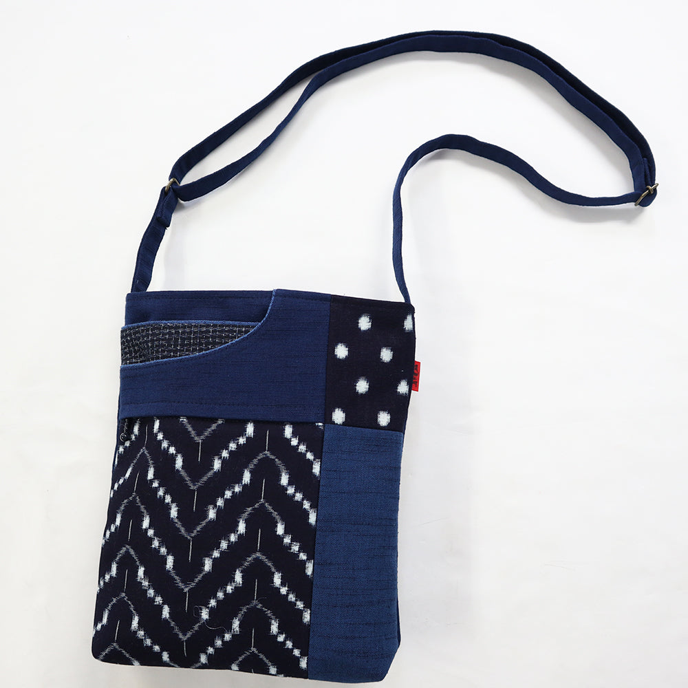 【予約商品】儀右ヱ門 久留米絣  ポシェット　ご安心（大）  日本製【2026ss】