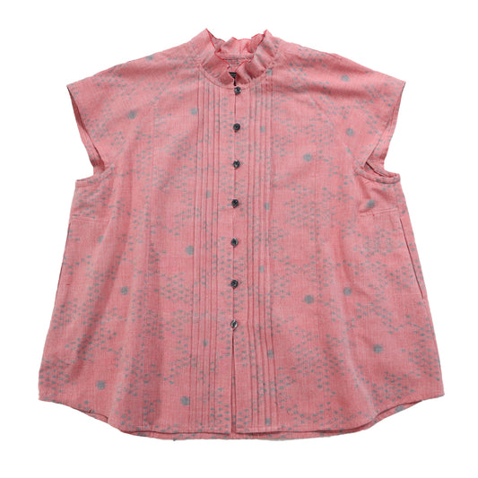 【予約商品】儀右ヱ門  久留米絣  ブラウス　タ558  日本製【2026ss】