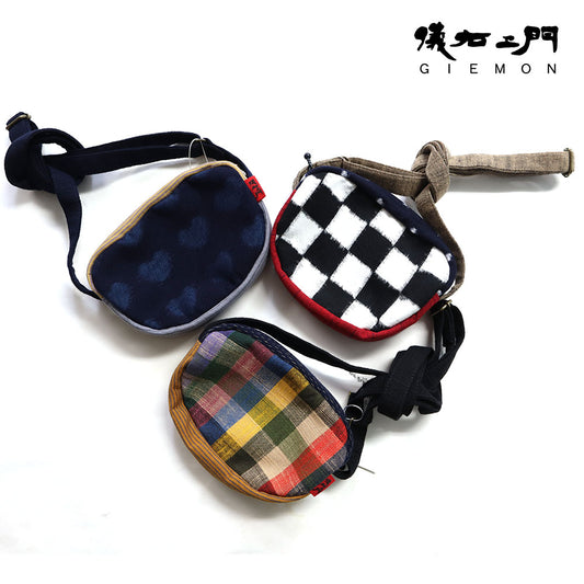 [Pre-order item] Giemon Kurume Kasuri Pochette Kobako Made in Japan [2024aw]