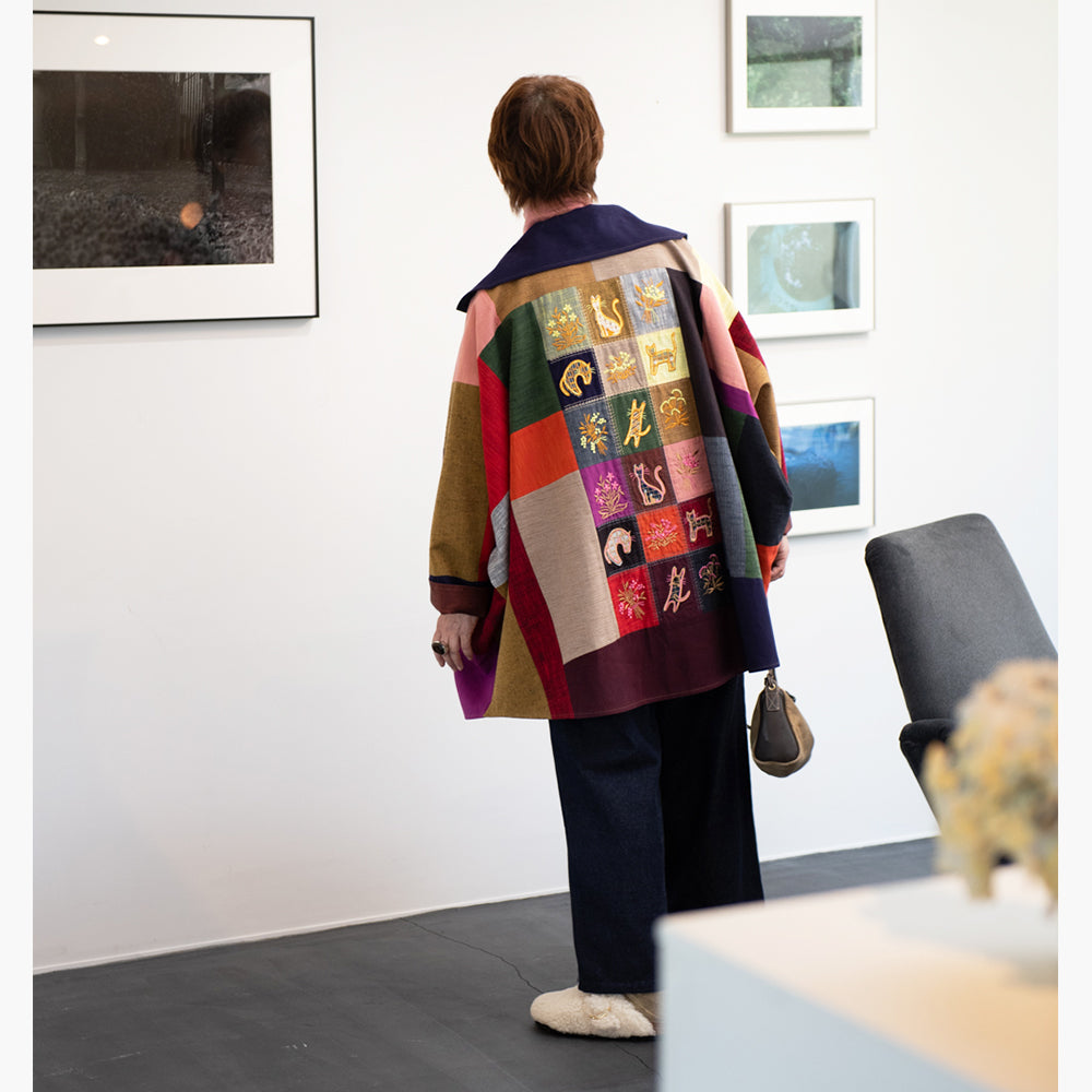 美品✨儀右ヱ門 ギエモン 久留米絣　かすりの部屋　ブルゾンジャケット 儀右ヱ門 ギエモン ぎえもん 久留米絣 ジャケット ケ155 日本製