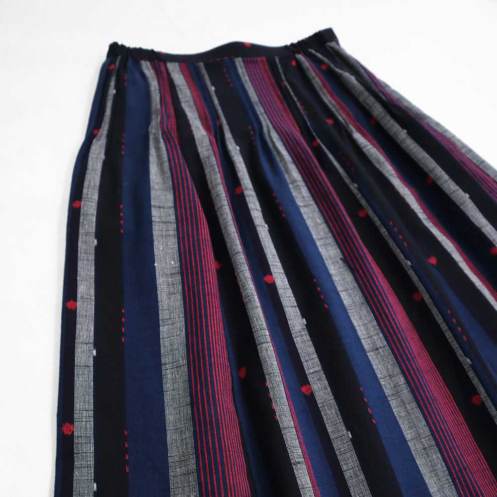 儀右衛門GIEON 伝統的な和布パッチワークスカート 儀右ヱ門 オカモト商店 ギエモン 久留米かすり パッチワーク