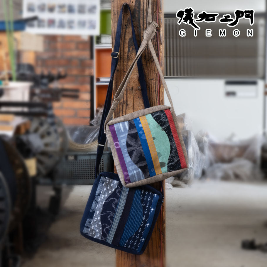 Giemon Kurume Kasuri Pochette with Tatewaku Pattern Made in Japan [2024aw]