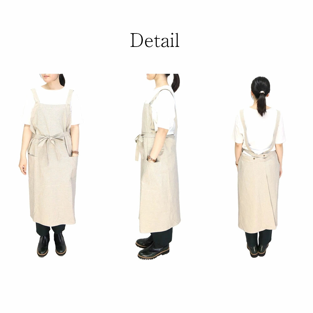 ぎえもん  "ぎ"  久留米絣エプロン＋クロス  Y3024-2  日本製【母の日】