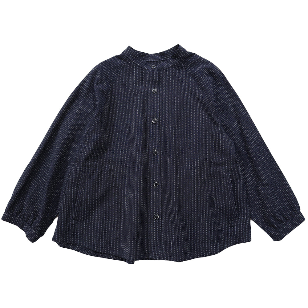 儀右衛門　ギエモンGIEMON かすりの部屋　久留米かすり　タグ付き　コート 儀右ヱ門 ギエモン ぎえもん 久留米かすり 前開きブラウス タ532